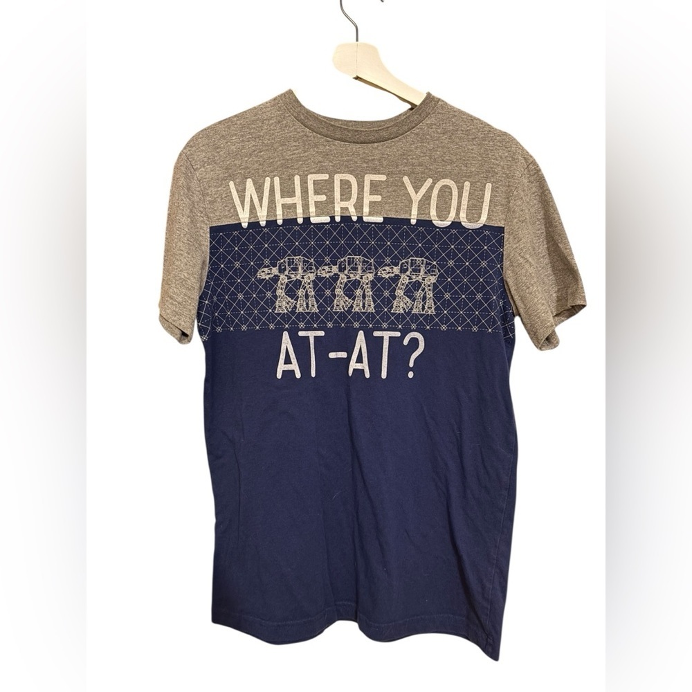 Star Wars Two-Tone Graphic Tee with “Where you at-at” Design